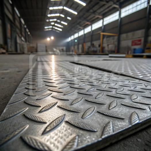 Лист стальной оцинкованный рифленый ромб 5 мм 09Г2С ГОСТ 8568-77 г/к