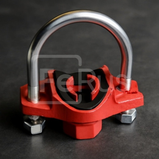 Хомут седелка под резьбу грувлок ковкий чугун ДУ 40x20 (ДН 48x27) 11/2x3/4