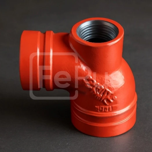 Колено сливное грувлок ковкий чугун 1 ДУ 80х25 (ДН 89х34) 3х1